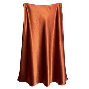 Slip Skirt Midi Maxi Silk-Like Satin with Flowing A-Line